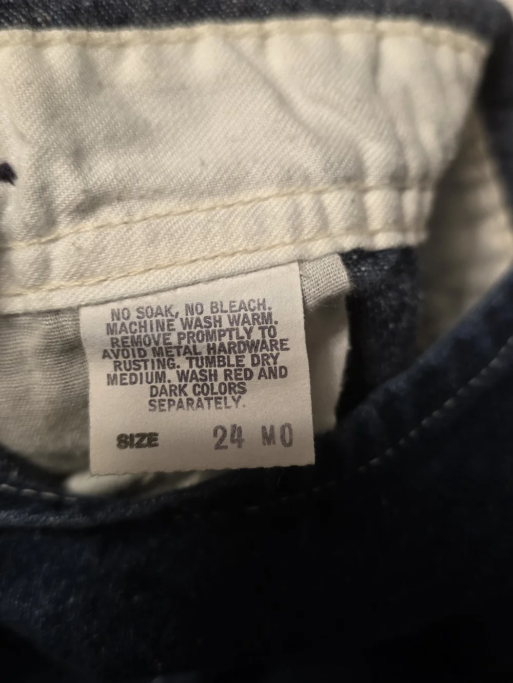 VTG OshKosh B'gosh Dark Denim Baby Overalls Size 24m